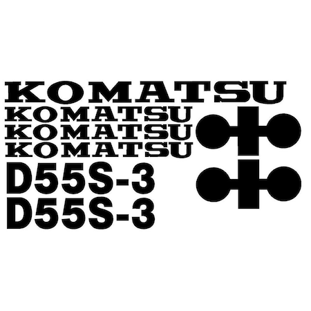 Aftermarket D55S-3 Dozer Komatsu Black Decal Set KOMD55SDECALSET
